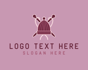 Yarn - Beanie Knitting Needlework logo design