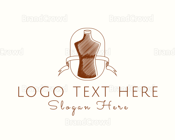 Mannequin Ribbon Banner Logo