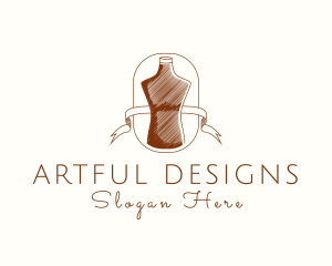 Mannequin Ribbon Banner logo design