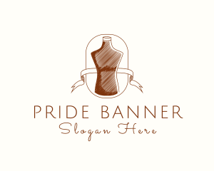 Mannequin Ribbon Banner logo design