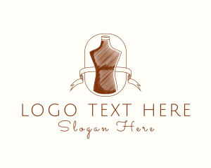 Feminine - Mannequin Ribbon Banner logo design