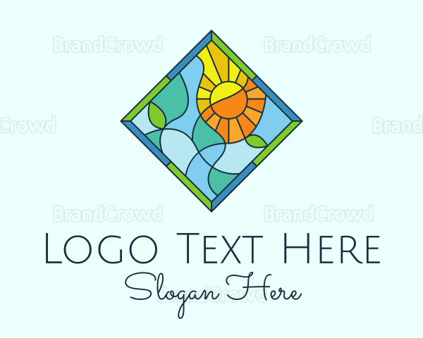 Summer Leaf Stained Glass Logo