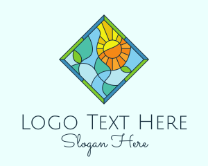 Tourism - Summer Leaf Stained Glass logo design