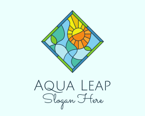 Summer Leaf Stained Glass logo design