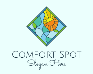 Summer Leaf Stained Glass logo design