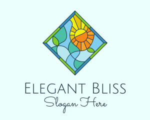 Morning - Summer Leaf Stained Glass logo design