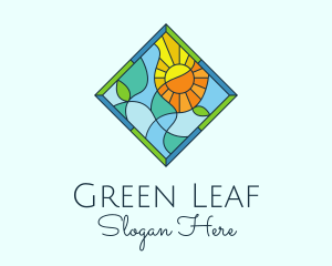 Summer Leaf Stained Glass logo design