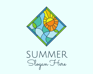 Summer Leaf Stained Glass logo design