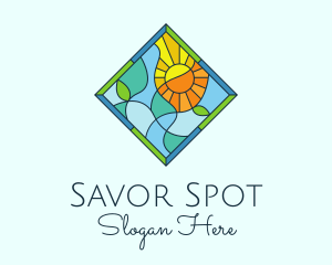 Summer Leaf Stained Glass logo design