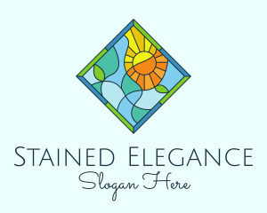 Summer Leaf Stained Glass logo design