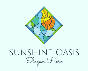 Summer Leaf Stained Glass logo design