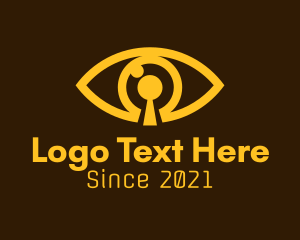 Eyesight - Golden Eye Keyhole logo design