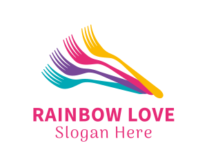 Rainbow Fork Stack logo design