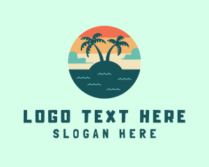 Vlog - Beach Summer Vacation logo design