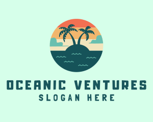 Beach Summer Vacation logo design