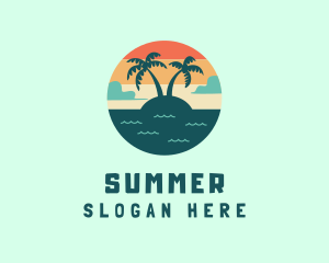 Beach Summer Vacation logo design