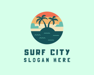 Beach Summer Vacation logo design