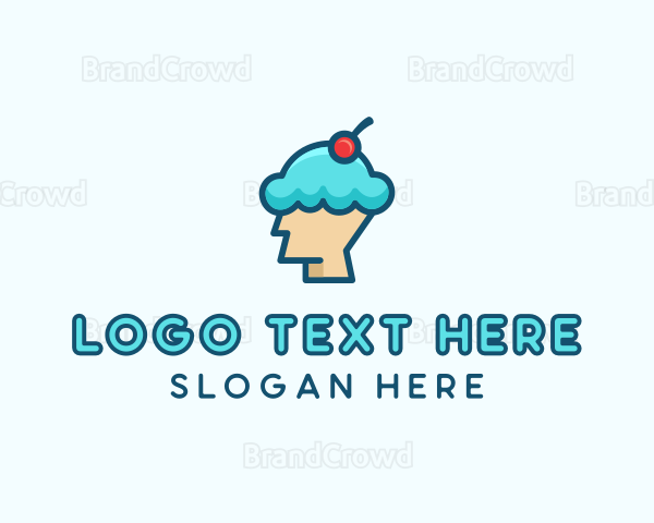 Ice Cream Dessert Head Logo