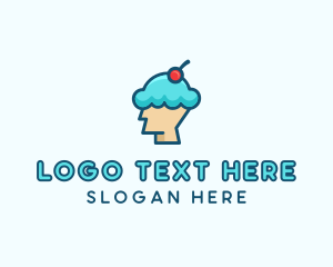 Ice Cream Truck - Ice Cream Dessert Head logo design