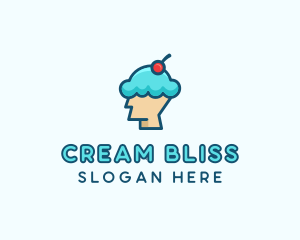 Cream - Ice Cream Dessert Head logo design
