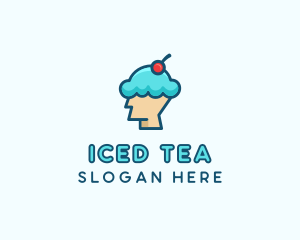 Ice Cream Dessert Head  logo design