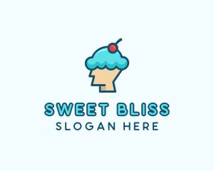 Ice Cream Dessert Head  logo design