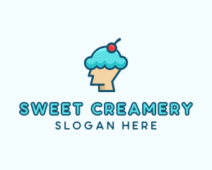 Ice Cream Dessert Head  logo design