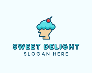 Ice Cream Dessert Head  logo design