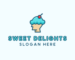 Ice Cream Dessert Head  logo design