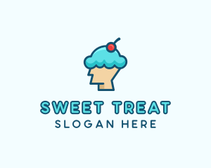 Ice Cream Dessert Head  logo design