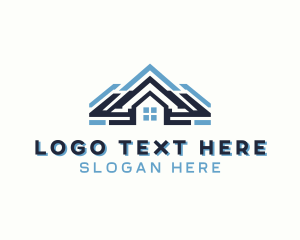 House - Geometric Roofing Builder logo design