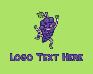 Food - Happy Grape Bunch logo design