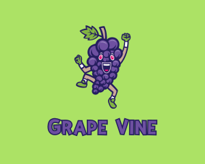 Grapes - Happy Grape Bunch logo design