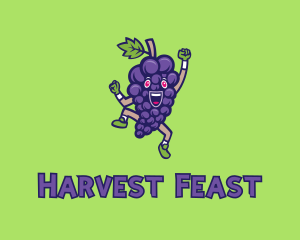 Happy Grape Bunch logo design