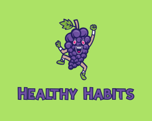 Happy Grape Bunch logo design