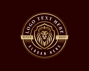 Vip - Royalty Crest Lion logo design