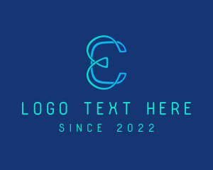 Networking - Digital Startup Letter E logo design