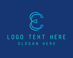 Digital Startup Letter E Logo