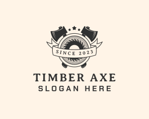 Sawmill Axe Woodwork logo design