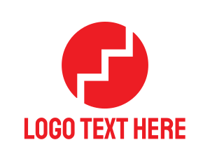 Statistics - Red Steps Circle logo design