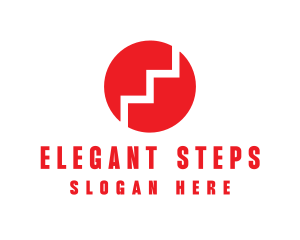 Red Steps Circle logo design