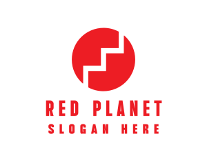 Red Steps Circle logo design