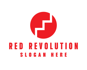 Red Steps Circle logo design