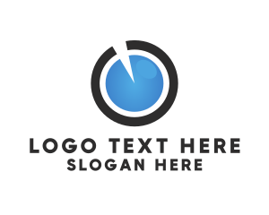 Timer - Blue Pie Chart logo design