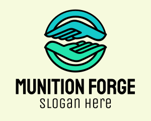 Hands Mountain Reflection logo design