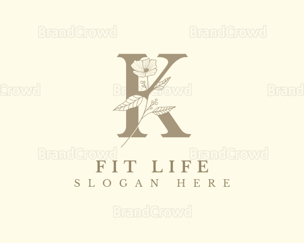 Elegant Floral Letter K Logo