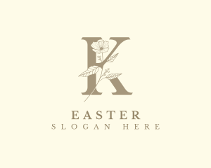 Elegant Floral Letter K Logo