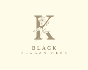 Shop - Elegant Floral Letter K logo design