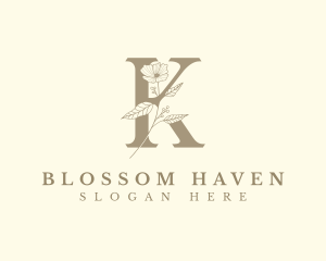 Flowers - Elegant Floral Letter K logo design