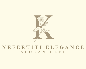 Elegant Floral Letter K logo design